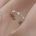 925 Sterling Silver Round Crystal Adjustable Rings For Women Wedding Engagement Luxury Jewelry Wholesale Accessories Jewellery