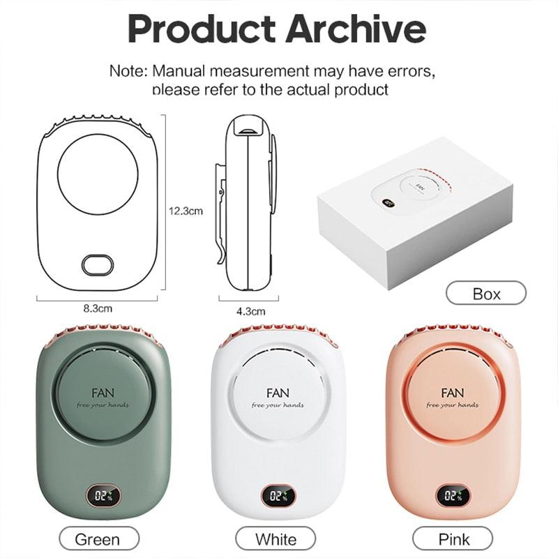 Hands-Free Bladeless Neck Fan - Portable USB Rechargeable Cooling Fan
