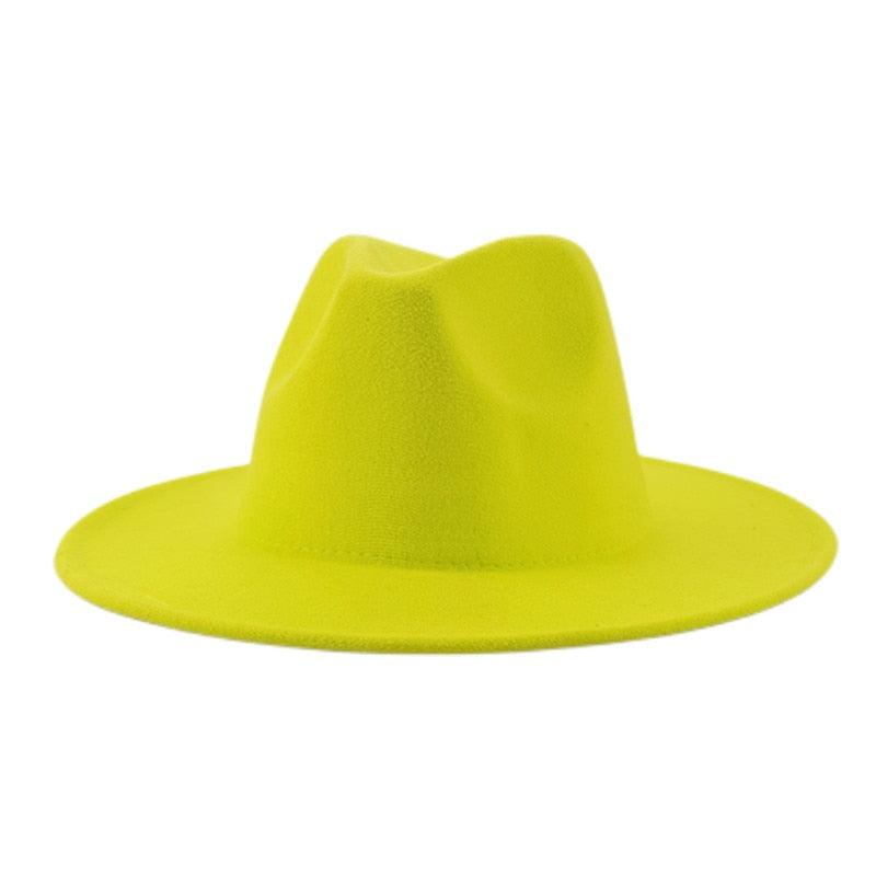 Unisex Wide Brim Fedora Hat - Retro Vintage Brown Formal Fedora