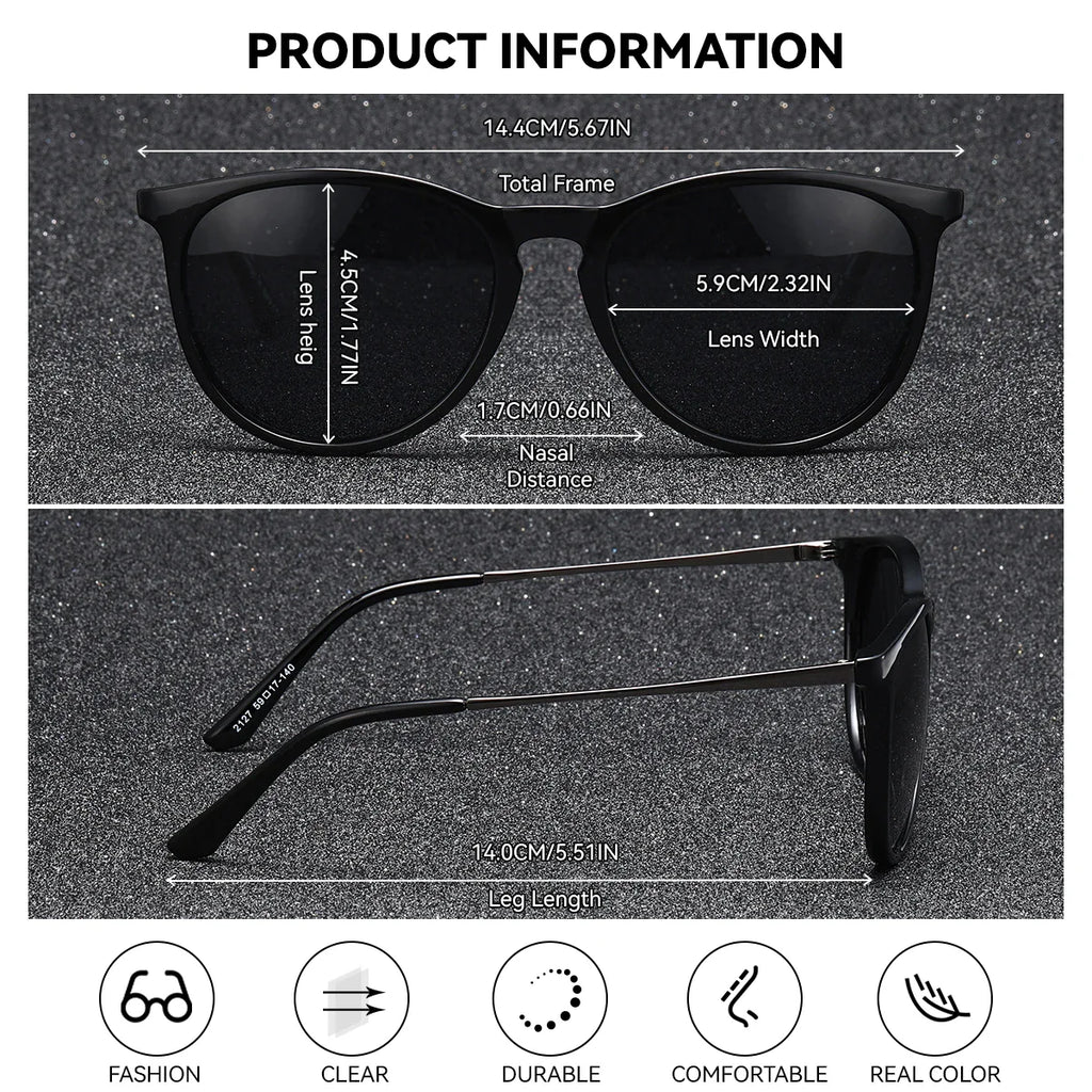 Leopard Print Cat Eye Sunglasses Polarized UV400 Gradient Lenses