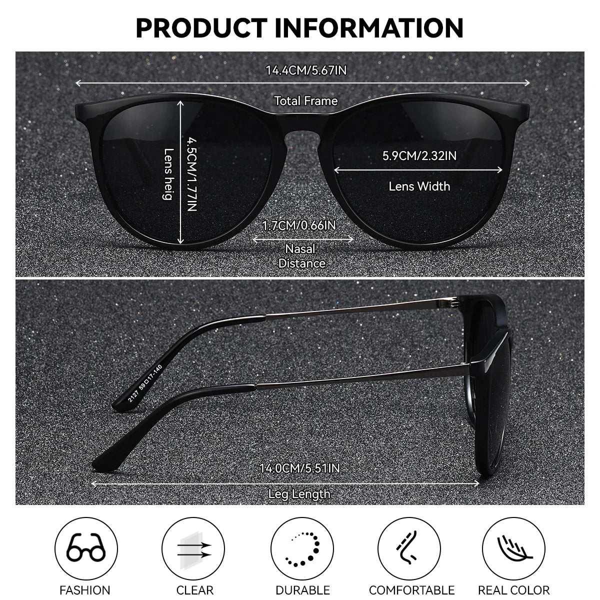 Leopard Print Cat Eye Sunglasses Polarized UV400 Gradient Lenses