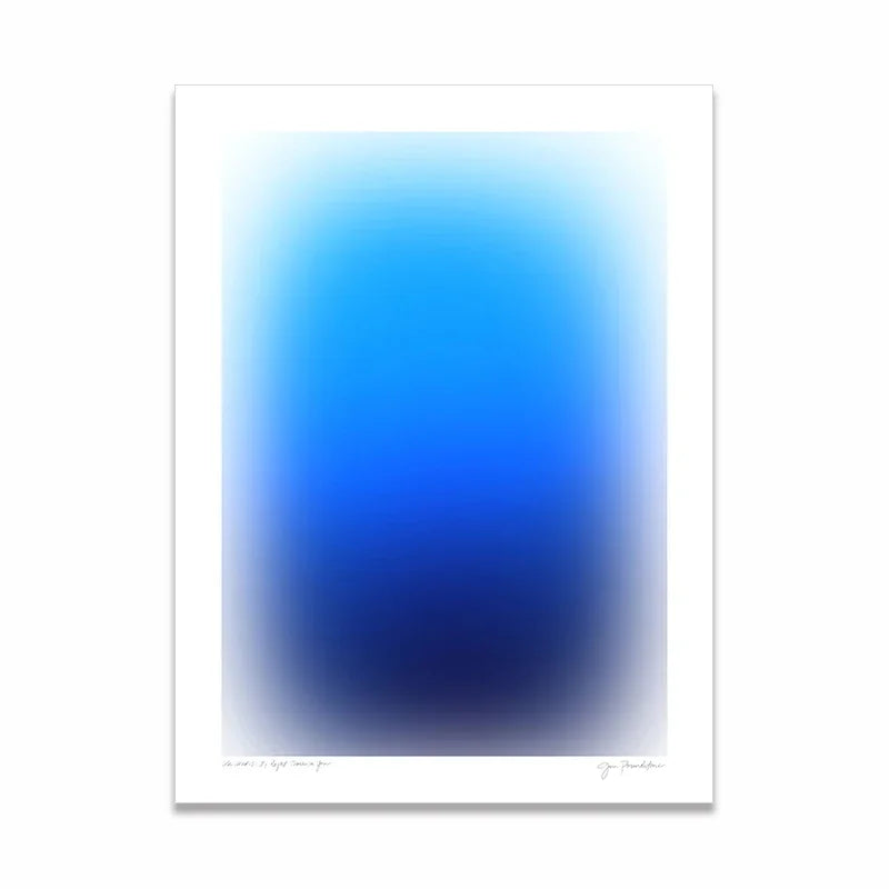 Modern , Minimalist, Wall Art, Gradient Swoosh Blue Orange, HD Canvas Print Poster, Home Living Room, Room Decoration