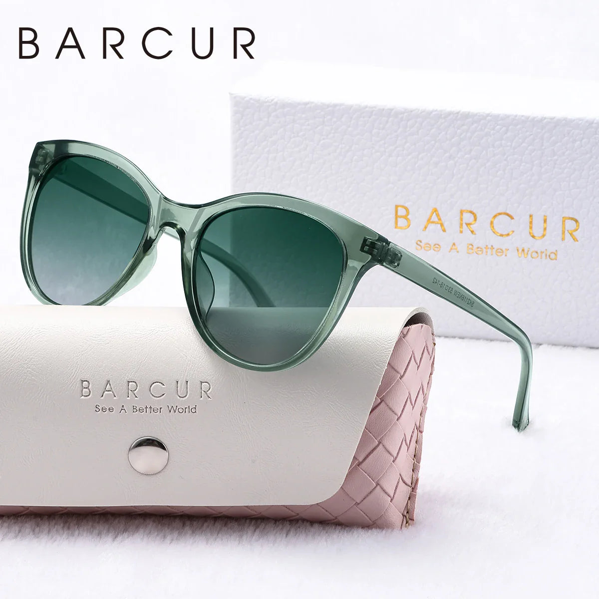 Transparent Cat Eye Sunglasses with Polarized UV400 Lenses