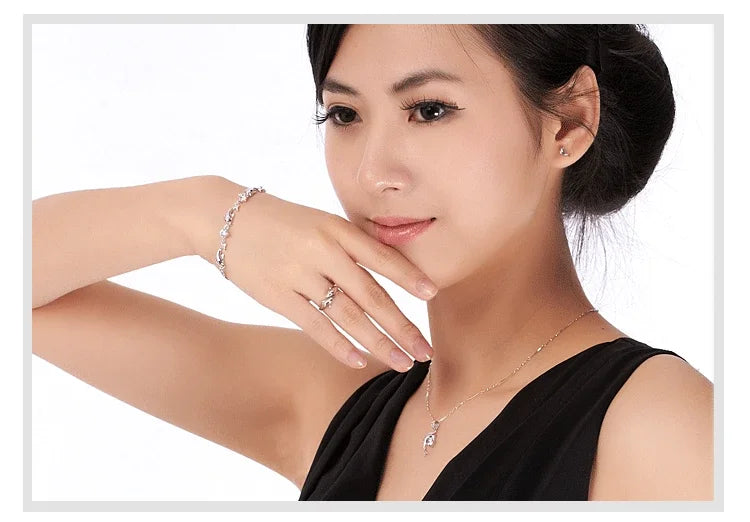 925 Sterling Silver Jewelry Open Happy Double Dolphin Love Rings For Women Party Gift Adjustable Ring Anillos Bague