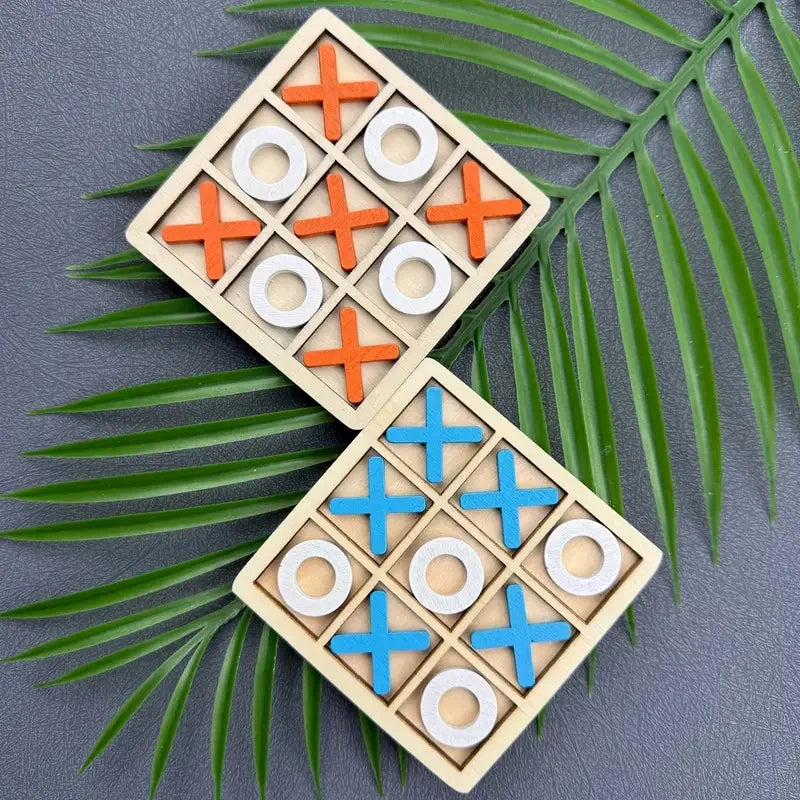 Wooden Tic Tac Toe Game Set for Two Players Interactive Strategy - Image 5