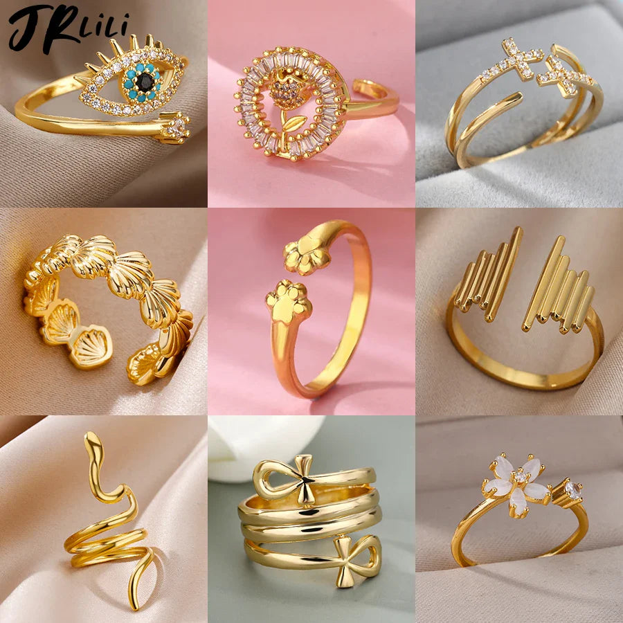 Cute Cat Claw Open Rings For Women Stainless Steel Gold Color Temperament Animal Finger Ring 2025 New Fashion Couple Jewelry