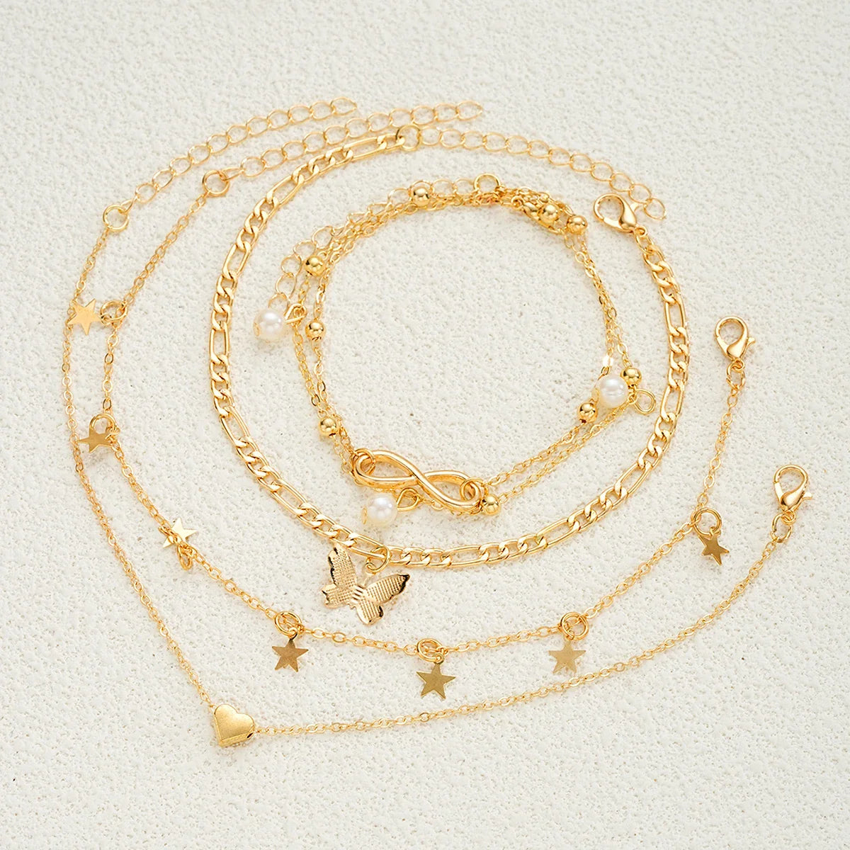 83pcs Elegant Pearl Geometric Earrings Necklace Bracelet Ring Jewelry Set For Women Heart Butterfly Star Daily Party Jewelry New