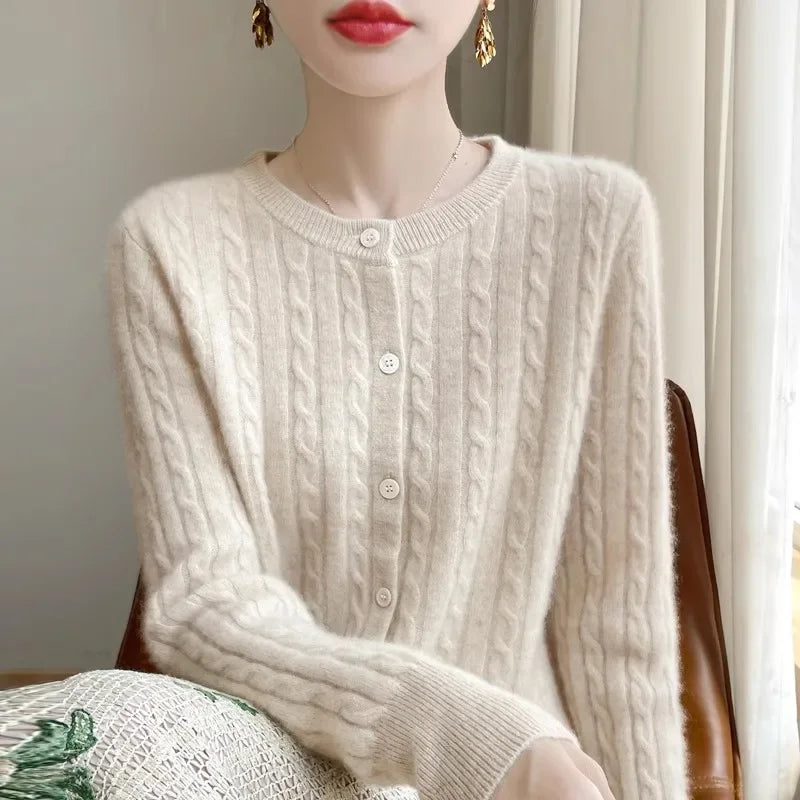 Women's Cable Knit Button Down Cardigan Sweater - Image 27