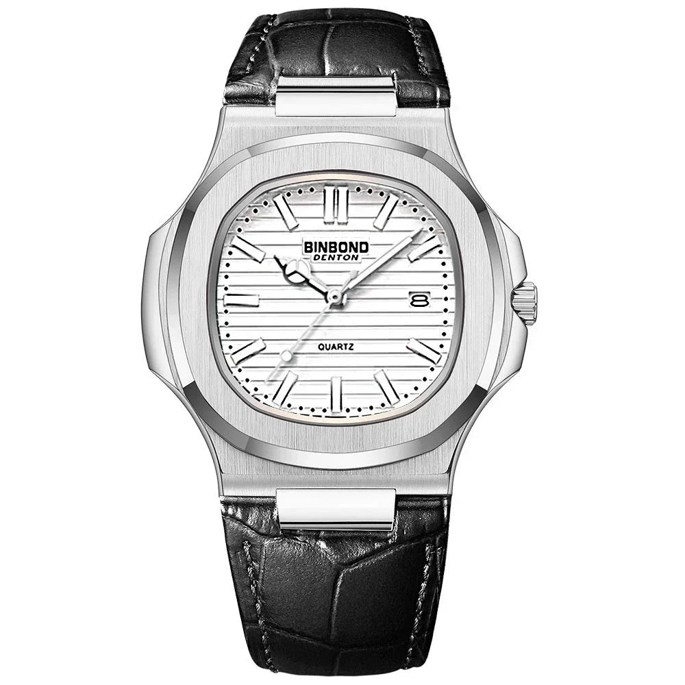 Casual Business New Blue Leather Man Clock Men Luxury Watch Automatic Watches Mens Fashion Quartz Wristwatches Montre Homme 2026