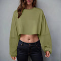 Women’s Long Sleeve Loose-Fit Crop Top Lightweight Pullover - Image 6