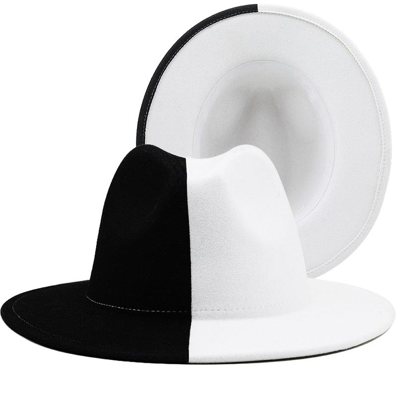 Two-Tone Modern Unisex Fedora Hat with Adjustable Fit