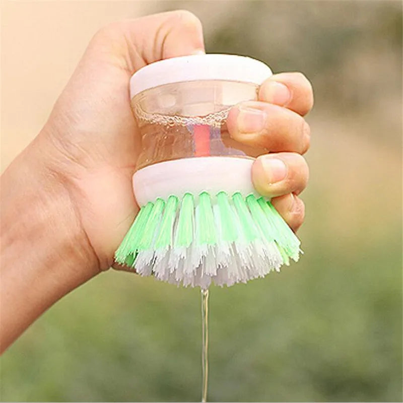 EasyClean Duo Brush Soap & Scrub in One Kitchen Soap Dispensing Cleaning Brush