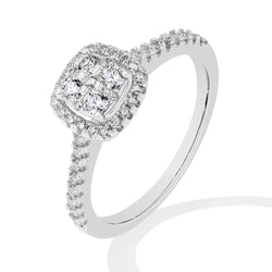 MINTYBOX S925 Sterling Silver Halo Moissanite Engagement Ring for Women Classic Lab Diamond Rings 18K Plated Wedding Fine Jewelr