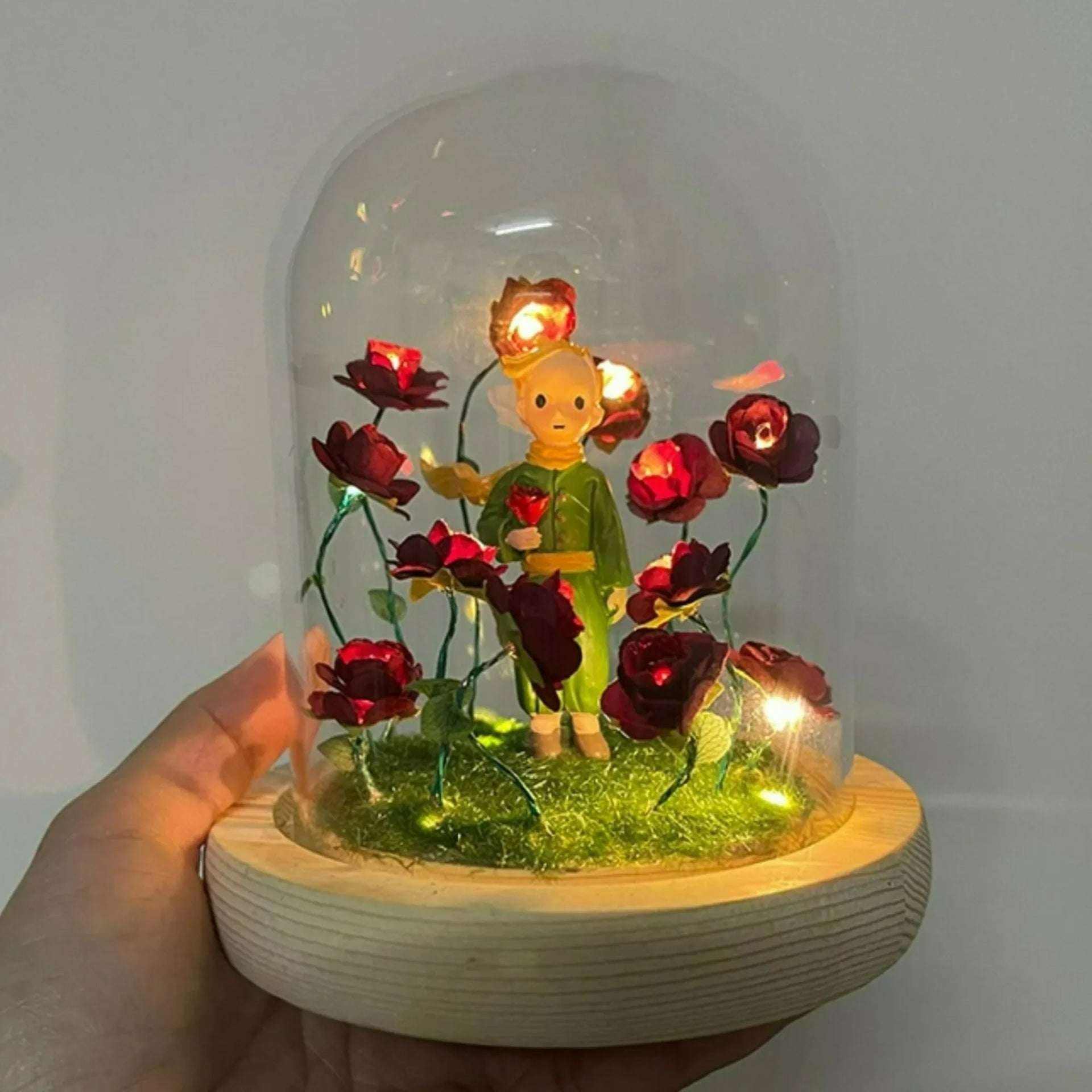 Little Prince Night Light Immortal Rose Atmosphere Lamp Handmade DIY Gift Christmas Valentine Birthday Gift for Girl