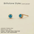 316 Stainless Steel Birthstone Ear Stud Piercing Gun Gold Color Push-Back Earrings Piercing Safe For Baby And Women Gift Jewelry