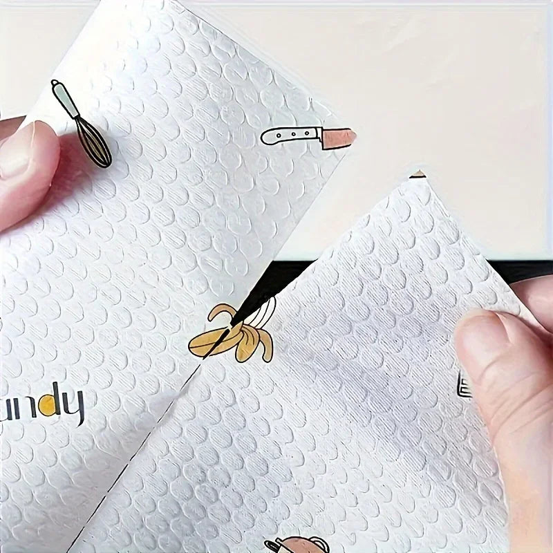 400 Count Vegetable-Themed Kitchen Cleaning Cloths, Lightweight Knitted Weave, Multi-Purpose Reusable Paper Towels for Home