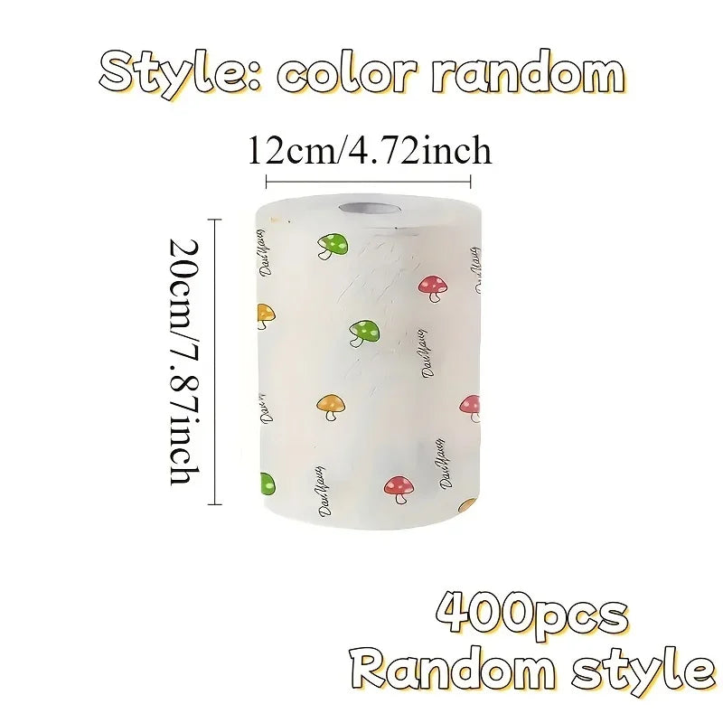 400 Count Vegetable-Themed Kitchen Cleaning Cloths, Lightweight Knitted Weave, Multi-Purpose Reusable Paper Towels for Home