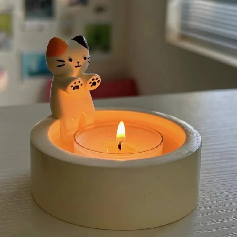 Cat Paw Candle Holder, Cute Kitten Resin Tea Light Holder for Home Decor