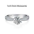 NeeTim 0.5ct 1ct Moissanite Engagement Ring Women Proposal Rings S925 Sterling Silver with White Gold Plated Wedding Band