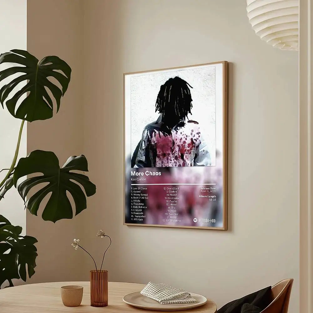 Rapper Ken Carson More Chaos Poster HD Art Sticky Wall Waterproof Home Living Room Bar Decoration