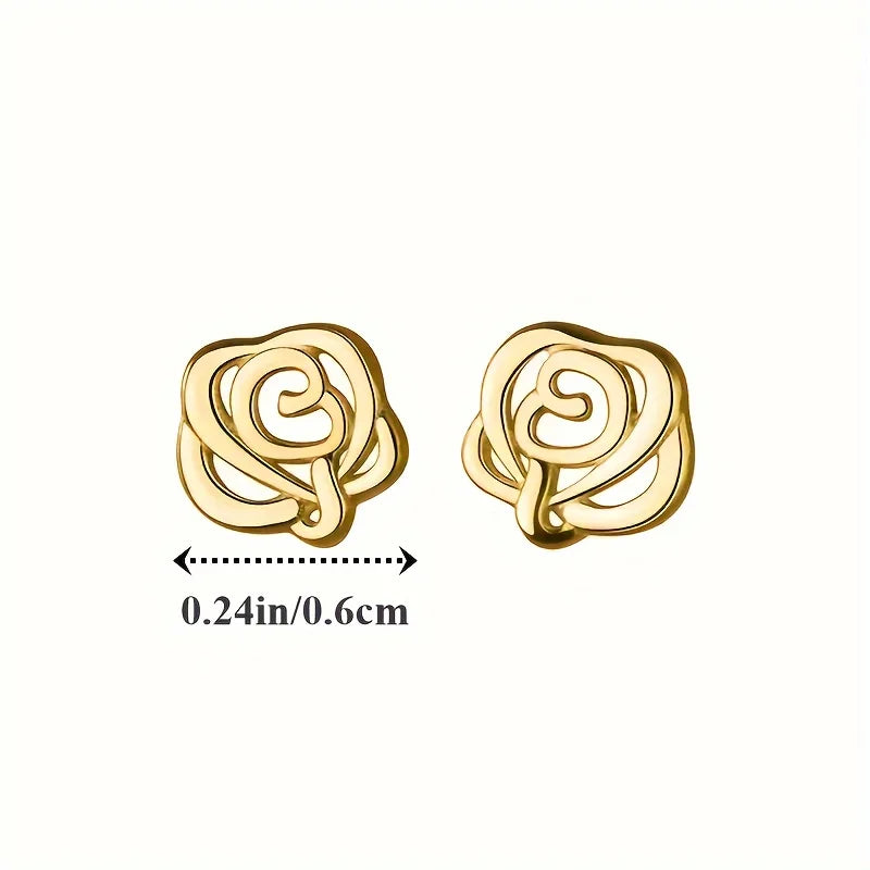 S925 silver rose earrings for women, hypoallergenic, perfect gift for dating, versatile for daily wear