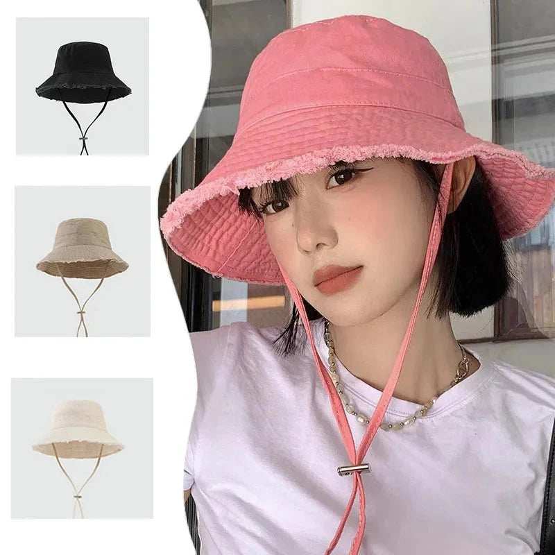 Unisex Tassel Cotton Bucket Hat
