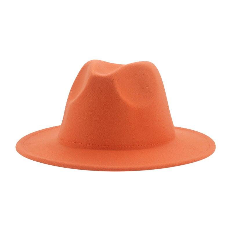 Unisex Wide Brim Fedora Hat - Retro Vintage Brown Formal Fedora