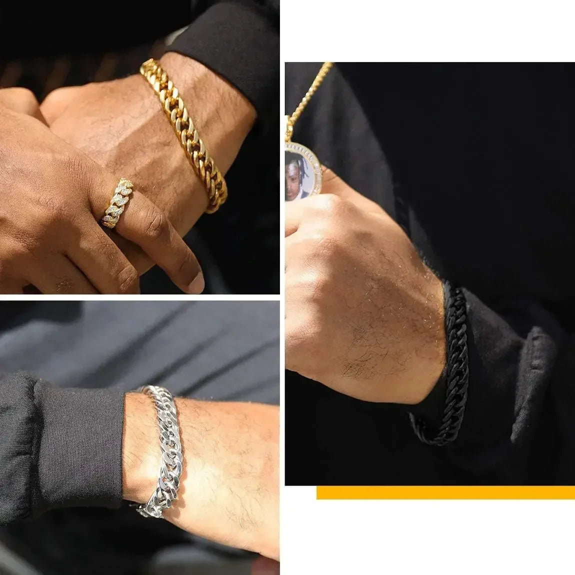 3.5-7MM Stainless Steel Necklaces For Men Punk Gold Color Cuban Link Chain Women Hip Hop Fashion Jewelry Accessories 45-70CM
