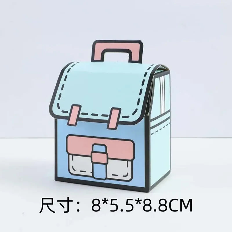5PCS Creative Gifts Packaging Bags Cartoon School Bag Shape Candy Snack Self-lock Bags for Kids Birthday Party Decors Gifts