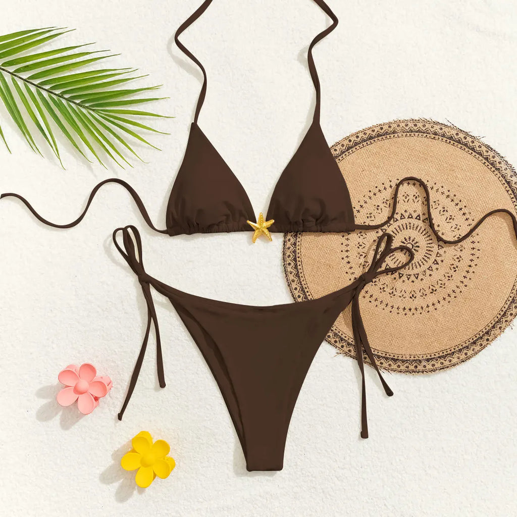 2026 Floral Push Up Triangle Bikini  Brazilian Set