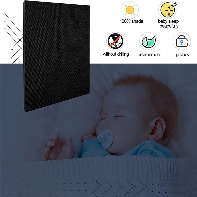 Removable Blackout Window Cloth, 100% Light Blocking Privacy Curtain