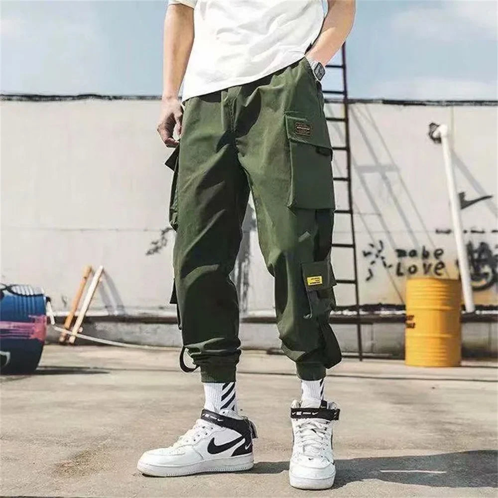 Men's Cargo Joggers, Casual Hip Hop Streetwear Sweatpants