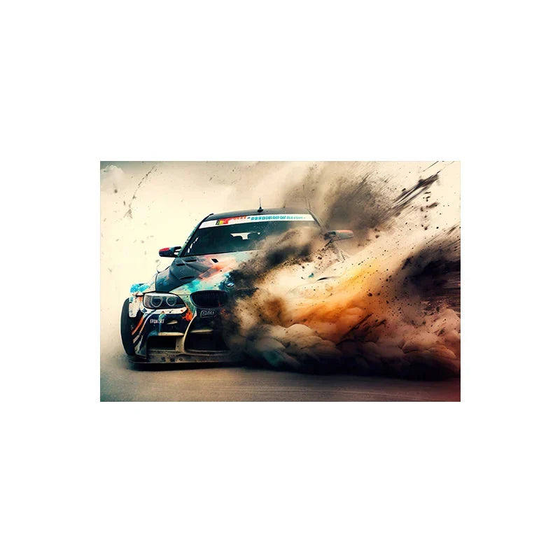 Large Size Retro Sports Car Poster Classic Luxury Racing Graffiti Canvas Painting Supercar Watercolor Wall Art Room Home Decor