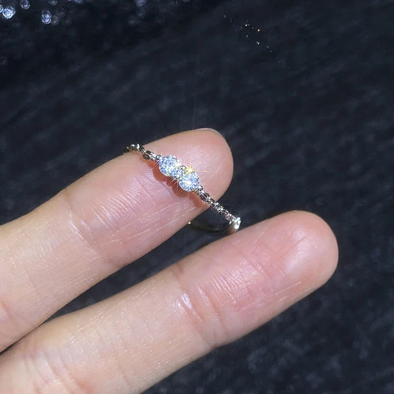 NeeTim 3mm Moissanite Wedding Ring 925 Sterling Silver Eternity Band Lab Diamond Bride Party Rings For Women Designer Jewelry