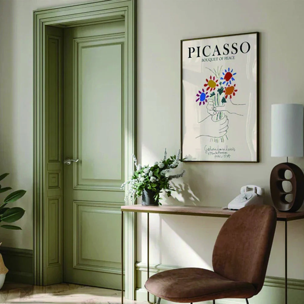 Modern Picasso Bouquet Of Peace Art Vintage Wall Art Prints Canvas Painting Poster Picture For Living Room Bedroom Home Decor