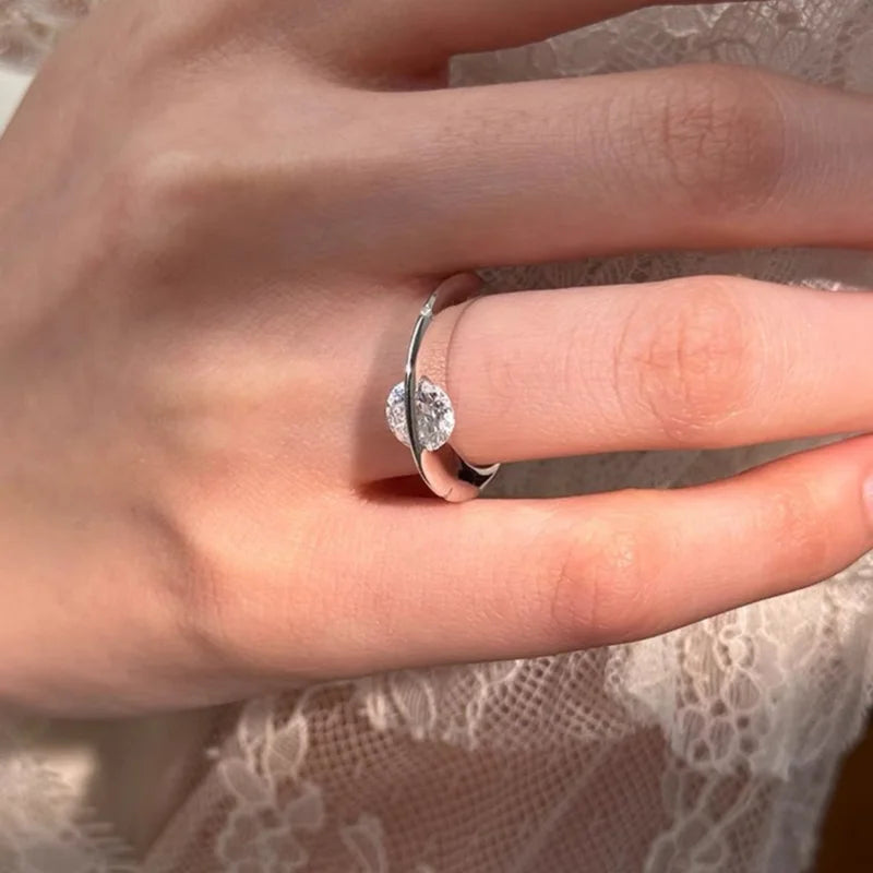 925 Sterling Silver Personalized Planet Around Advanced Zircon Ring For Women Wedding Party Daily High Quality Jewelry Gift