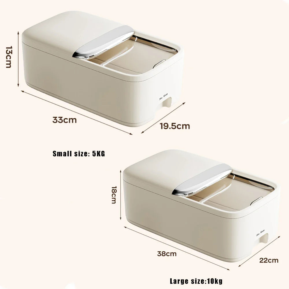 5/10KG Rice Storage Box Home with Lid Insect Proof Moisture Proof Rice Box Grain Sealed Jar Kitchen Container Storing Dry Grain