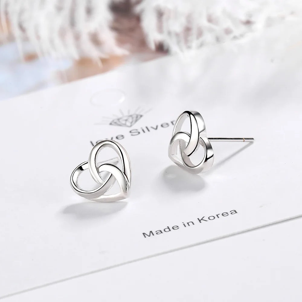 925 Sterling Silver Love Heart Stud Earrings For Women Engagement Elegant Luxury Jewelry 2024 Trend Best Selling Jewellery