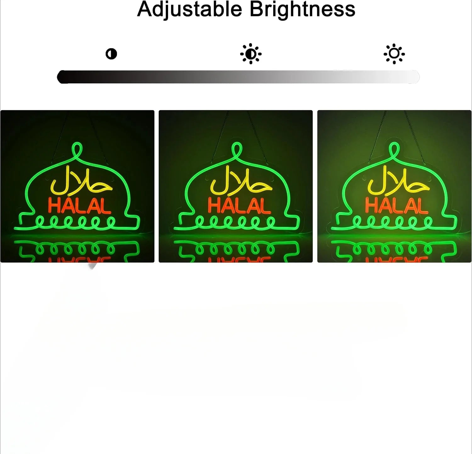 Halal Neon Signs Halal Food Arabic Restaurants Led Light Up Signs for Business Store for Wall Decor USB Powered