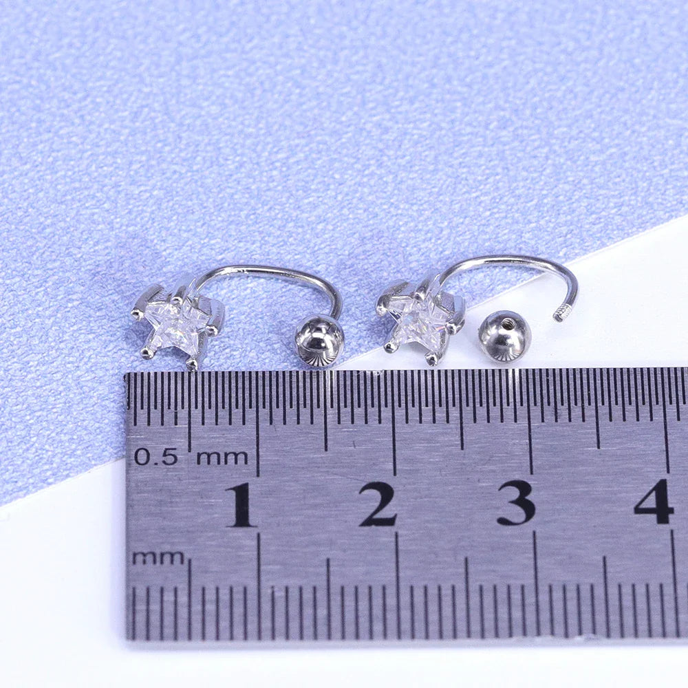 VENTFILLE 925 Silver Star Flash Crystal Summer Small Fresh Female 2022 New Trendy Personality Earrings