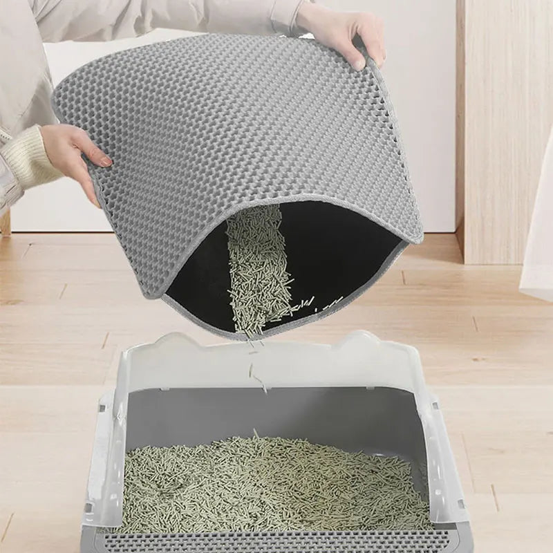 Cat Litter Mat – Double Layer Waterproof Trapping Mat, Non-Slip, Easy to Clean