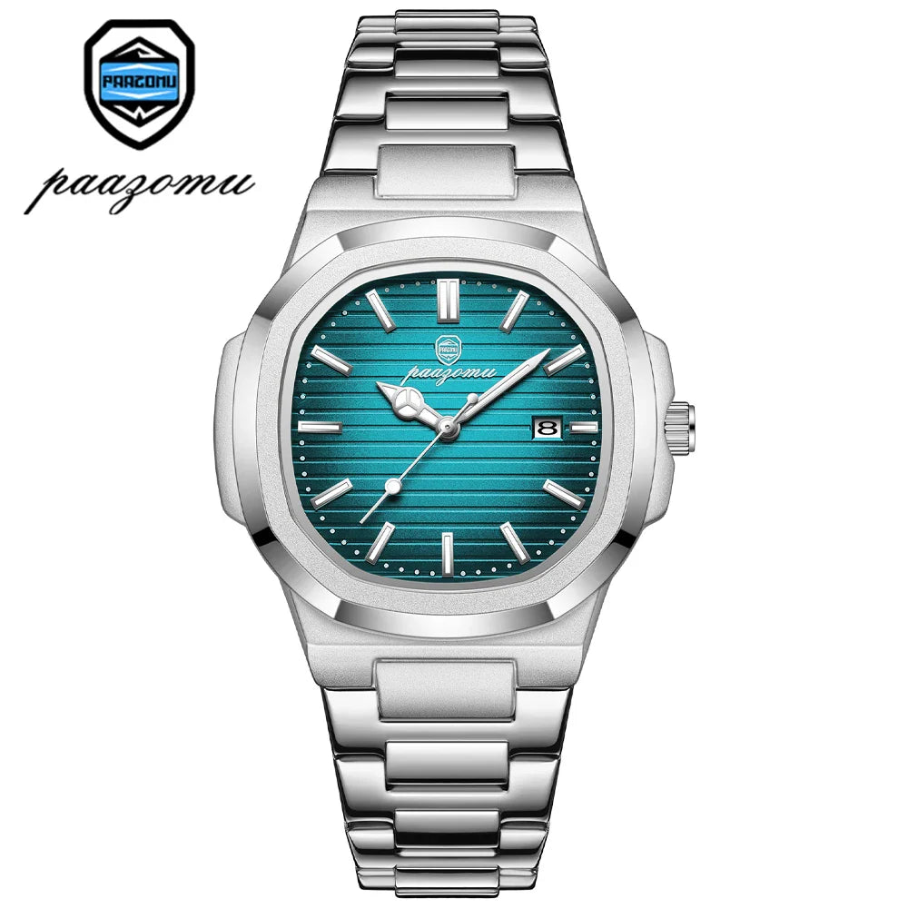 Fashion Men's Watches Business Stainless Steel Quartz Wrist Watch Calendar Date Male Casual Sports Luminous Clock