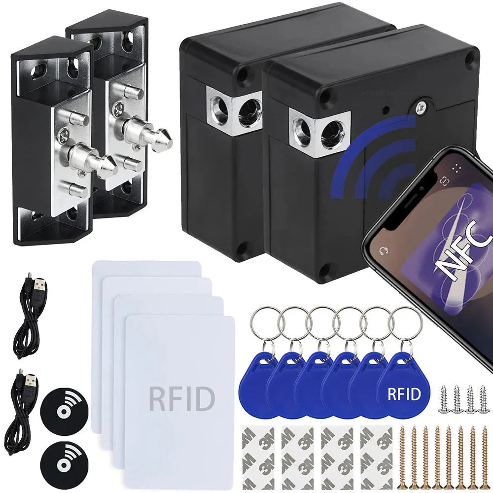 Invisible RFID Cabinet Lock, Hidden Electronic Lock for Wooden Cabinets