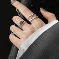 VENTFILLE 925 Sterling Silver Rings New Fashion Party Jewelry Vintage Charm Double Layer Geometric Nail Design Accessories Gifts