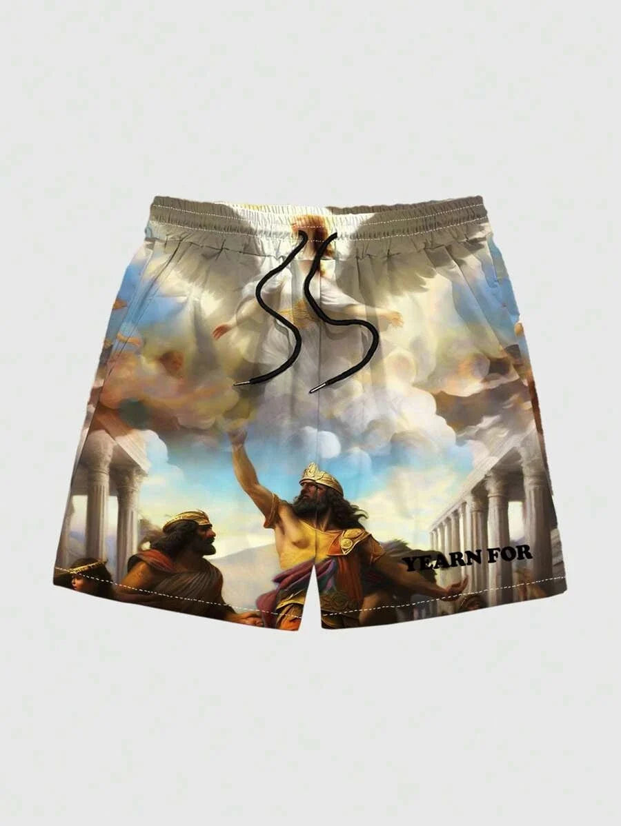 Men's 3D Art Print Quick Dry Summer Shorts