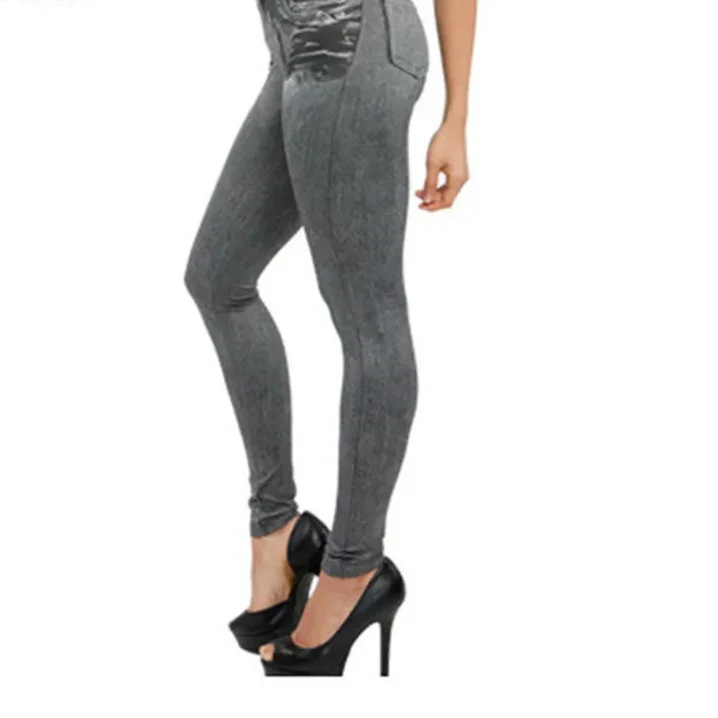 Women's Seamless Denim-Look Leggings High Waist