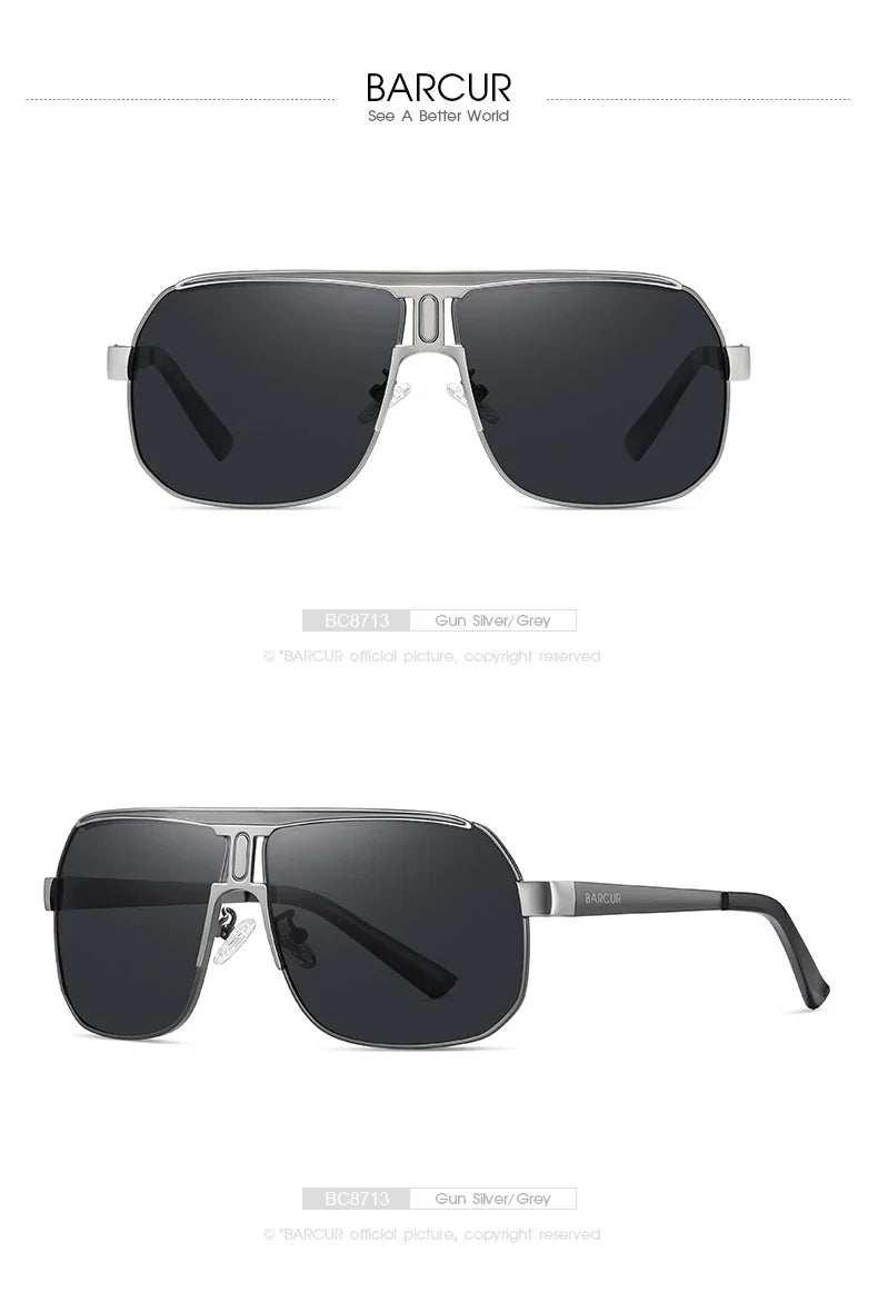 Polarized Oval Sunglasses Gradient Lens Stainless Steel Frames