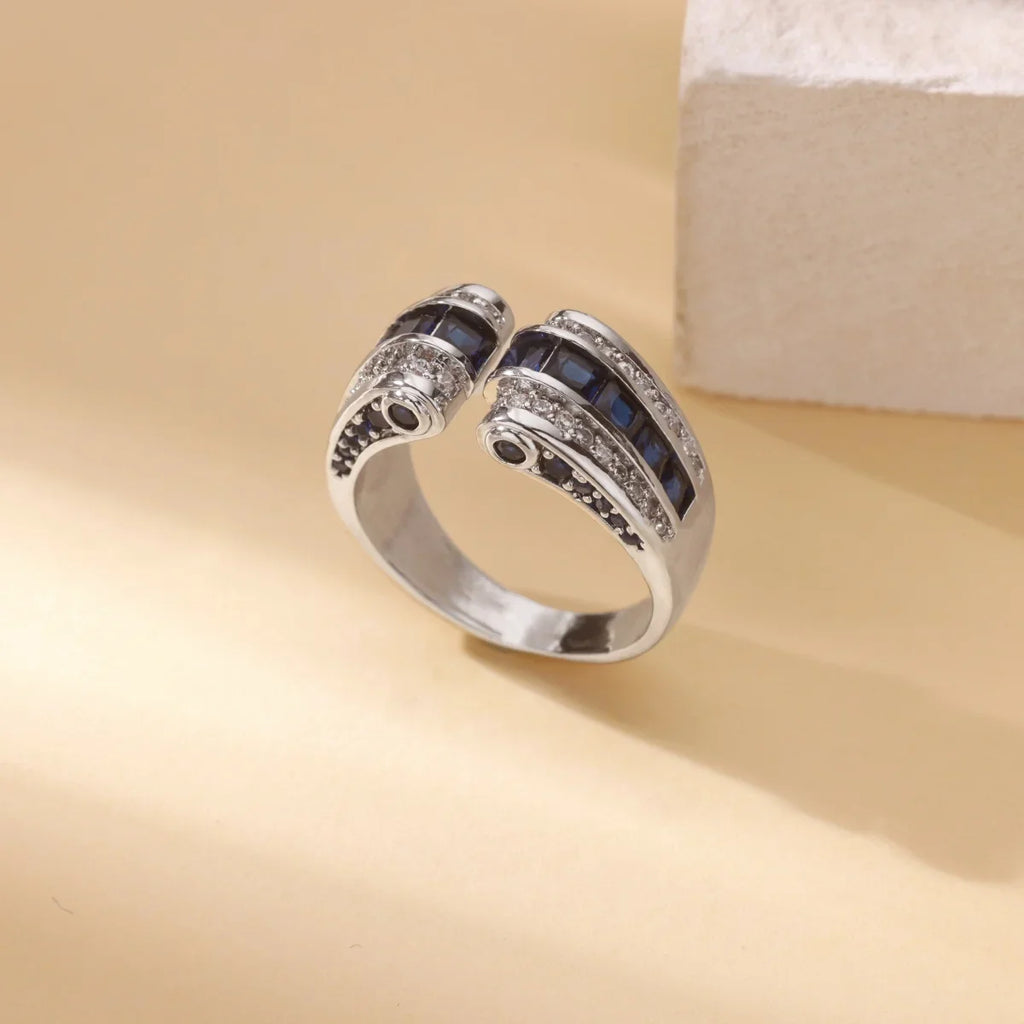 Gothic Stainless Steel Opening Finger Rings for Women Vintage Geometric Adjustable Finger Ring Trendy Punk Jewelry Gifts