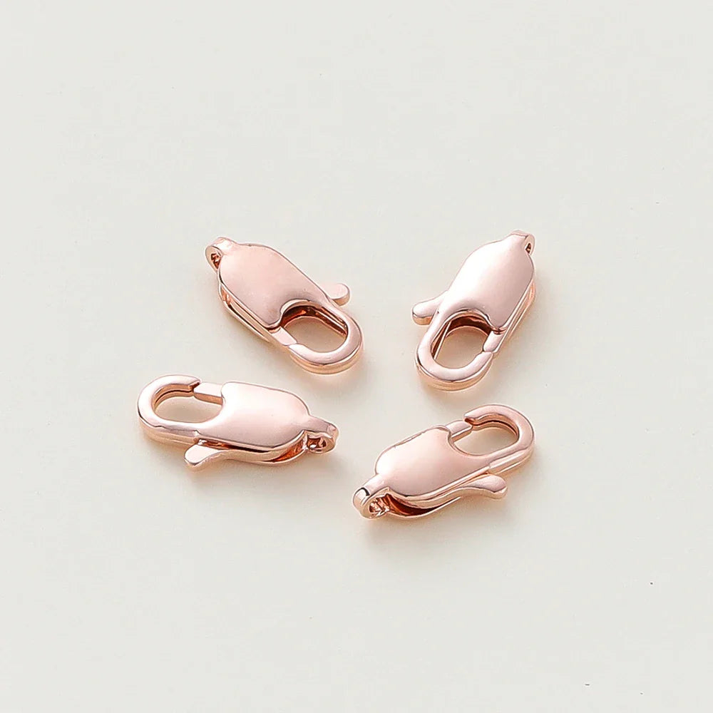 10pcs/lot 14K 18K Gold Plated Lobster Clasps Jump Rings End Chain Connector Hooks For DIY Necklace Bracelet Making Components