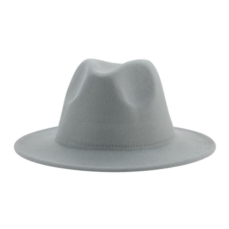 Unisex Wide Brim Fedora Hat - Retro Vintage Brown Formal Fedora